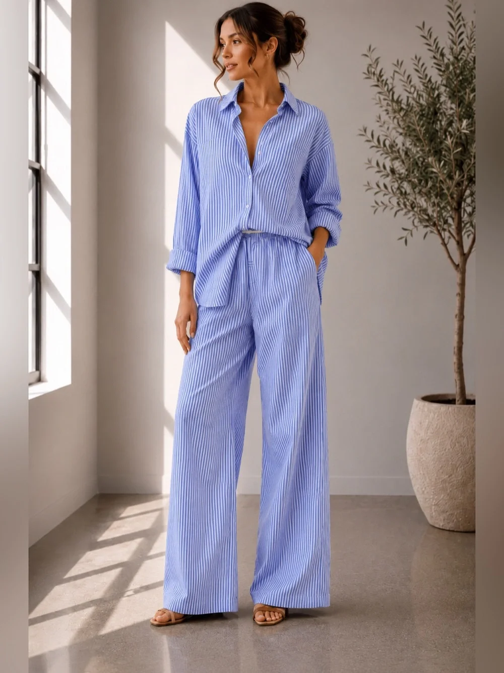 493. Seaside Stripe Cotton Set